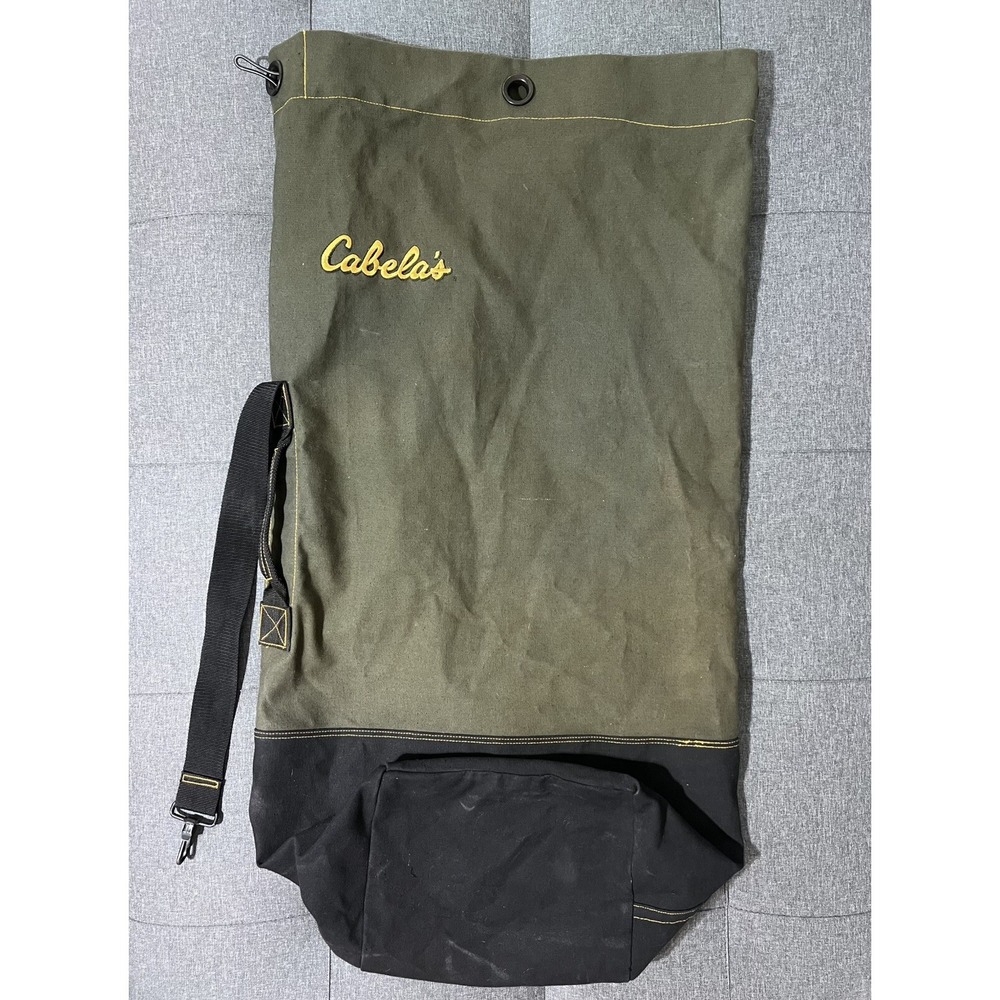 Cabela's Olive Green and Black Canvas Duffel Bag
